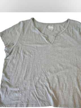 Eddie Bauer V-Neck Short Sleeve Tee Gray Green Size 2XL
